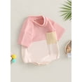 thumbnail image 3 of Bagilaanoe Newborn Baby Girl Boy Rompers Contrast Color Short Sleeve Bodysuits 3M 6M 12M 18M 24M Infant Casual One Piece Short Jumpsuit, 3 of 8