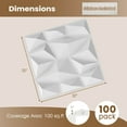 thumbnail image 3 of Costway 100 Pack 3D Wall Panels, PVC Diamond Textured Wall Tiles for Living Room Bedroom, 3 of 10