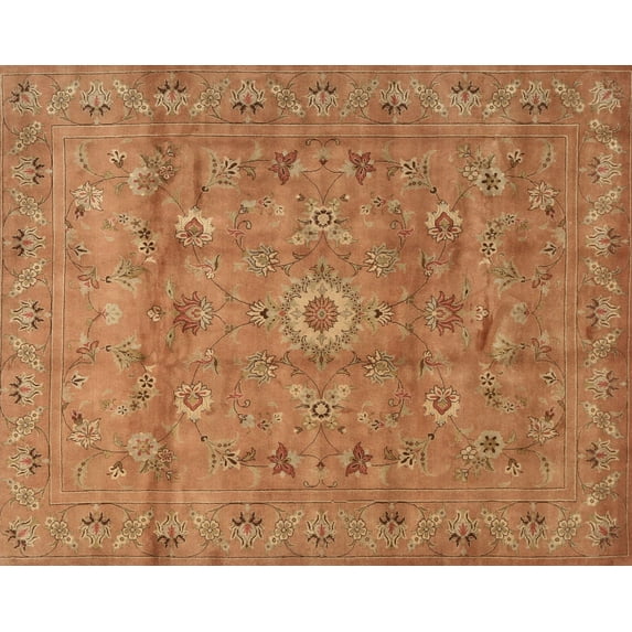 Ahgly Company Machine Washable Indoor Rectangle Contemporary Orange Area Rugs, 8' x 12'