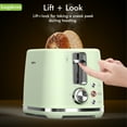 thumbnail image 6 of LONGDEEM 2 Slice Toaster Green - 6 Settings, Extra Wide Slots, High Lift, Auto Shutoff, 6 of 9