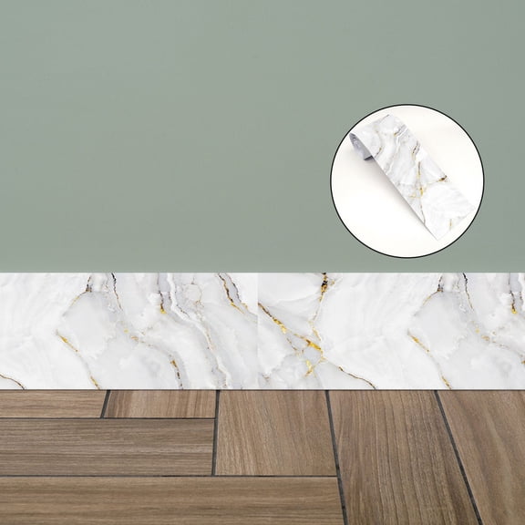 4"*94.5Inch Peel and Stick Wallpaper Border,2 Rolls Tile Pattern Self Adhesive PVC Wallpaper Border for Bedroom Kitchen Living Room Home Decor