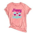 thumbnail image 4 of EQWLJWE Oversized Shirts for Women Casual Happy Easter Graphic Solid Color Short Sleeves Round-Neck Loose Summer Blouse Tops for Travel Vacation, 4 of 4
