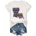 thumbnail image 2 of Carnival & "New Orleans Louisiana Map Tuesday" Humorous Letter Print Round Neck T-Shirt + Casual Short Sleeve Round Neck T-Shirt for All Seasons + Women'S Clothing, 2 of 7