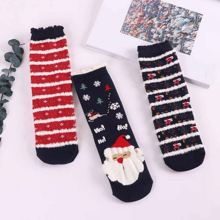 

HIMIWAY Compression Socks for Women Women Cotton Christmas Socks Cute 3PCs Socks Casual Socks Home Floor Socks B One Size