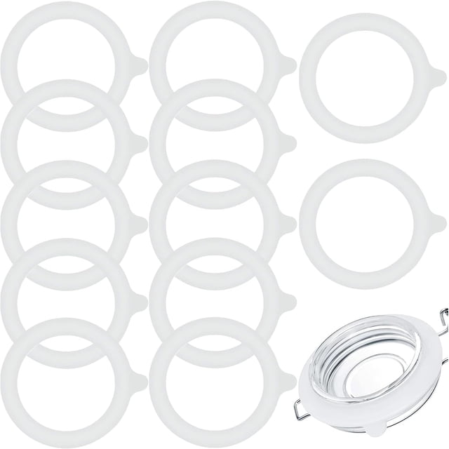 12 piezas de anillos de sellado de goma para frascos de vidrio, junta de repuesto de silicona hermética para frascos, anillos de sellado de junta de silicona a prueba de fugas para frascos de vidrio,