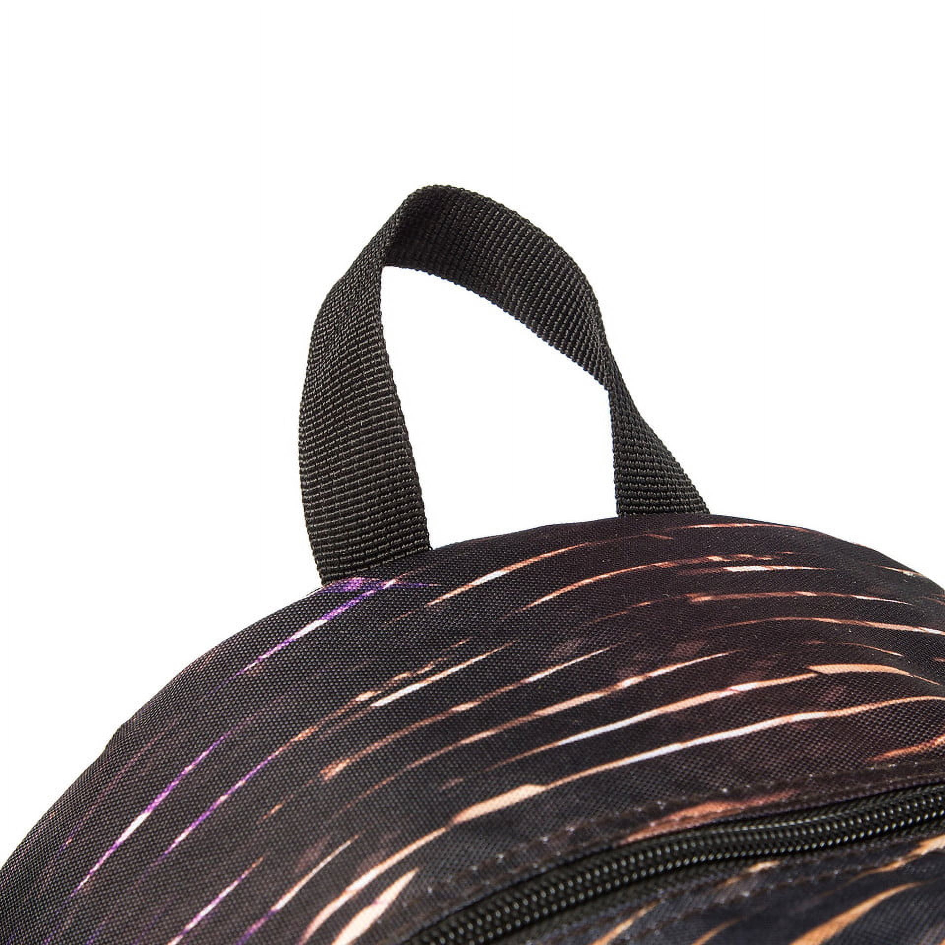 K-Cliffs  Unisex 18" Meteor Print School Backpack , Travel Daypack for Laptop  Black/Gold , Teen-Adult  100% Polyester