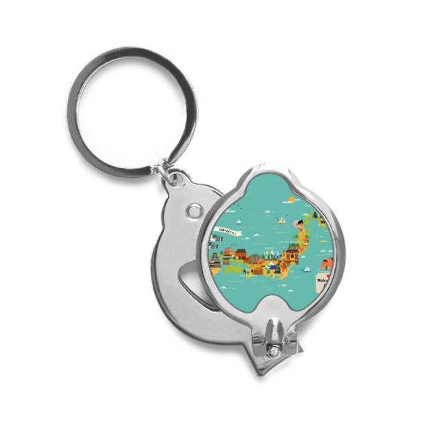 Traditional Japanese Culture Map Finger Nail Clippers Scissor Stainless