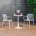 thumbnail image 3 of WestinTrends Playa 3-Piece Outdoor Indoor Metal Patio Dining Table Set With Stackable Patio Chairs, Gray, 3 of 17