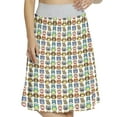 thumbnail image 1 of Women's Owls Colorful Cartoon Night Birds A-line Printed Skirt Casual Wear, 2XL, Beige and Multicolor, by Ambesonne, 1 of 1