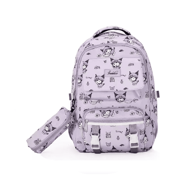 Mochila Escolar Estampada Kuromi Nailon 14.5 L Lab.G Morado
