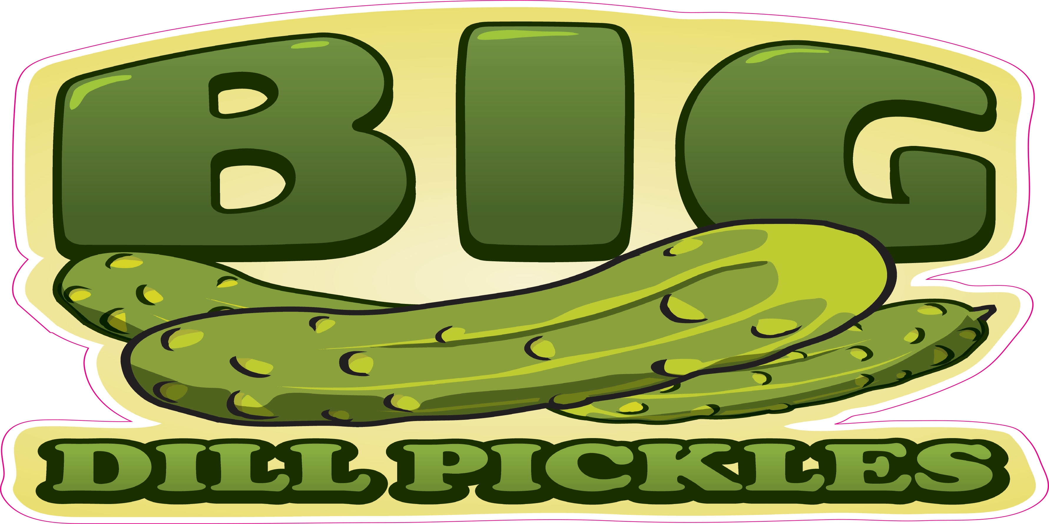 BIG DILL PICKLES Concession Decal sign cart trailer stand sticker ...