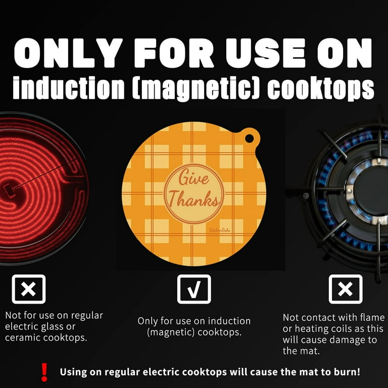 KitchenRaku 2 Pcs Induction Cooktop Mat, (magnetic) Induction Cooktop  Protector For Induction Stove, Round Stove Top Cover Induction Silicone  Mat