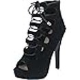 thumbnail image 3 of Delicious Patron Women's Platform Lace Up Heels,Black,7.5, 3 of 4