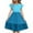 Blue, variant on Efsteb Summer Dress for Girls Cute Ruffle Sleeve Dresses Color Block Crewneck Midi Dress (Green,11 Years)