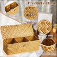 thumbnail image 7 of 1 Pieces Seagrass Baskets with Lid Toilet Paper Basket with Lid Rectangular Hand Woven Wicker Bin Storage Box for Toilet Dresser Shelves Organizing(12.6 x 4.7 x 4.3 Inches,Light Orange), 7 of 7