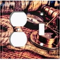 thumbnail image 4 of Metal Light Switch Plate Cover Vintage World Map Telescope Compass MAP002, 4 of 13