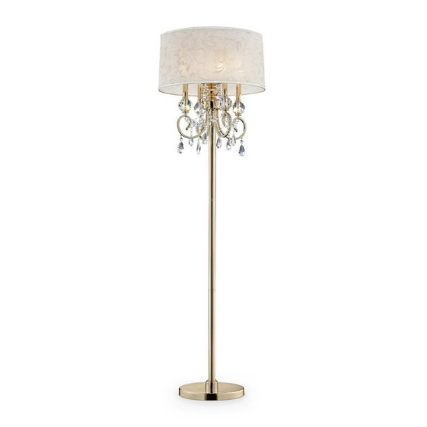 63 In Aurora Barocco Shade Crystal Gold Floor Lamp Com 63 In Aurora Barocco Shade Crystal, Chandelier Floor Lamp