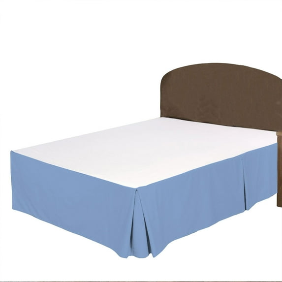 100% Egyptian Cotton 1 PCs Box Pleated BedSkirt 21 inches (Light Blue,Twin)