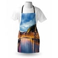 thumbnail image 3 of European Apron View of Saone River in Lyon City at Evening France Blue Hour Historic Buildings, Unisex Kitchen Bib Apron with Adjustable Neck for Cooking Baking Gardening, Multicolor, by Ambesonne, 3 of 3