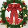 thumbnail image 7 of 6pcs/10pcs, Large Christmas Wreath Bows Holiday Red Cloth Bows Tree Ornament Garland Indoor Outdoor Decorations, Large Christmas Tree Bow, Wreath Bow for Xmas Home Front Door Decor, 7 of 7