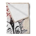 thumbnail image 2 of Moon Soft Flannel Fleece Throw Blanket, Oriental Elements with Abstract Style Heavenly Bodies Tattoo Style, Cozy Plush for Indoor and Outdoor Use, 70" x 90", Tan Black Ruby, by Ambesonne, 2 of 5
