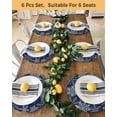 thumbnail image 4 of 15 Inch Round Placemats Set of 6, Navy Blue Christmas Non Slip Heat Insulation PP Table Mats, Retro Rustic Winter Snowflakes Xmas Washable Place Mats for Kitchen Dining Party Table Decor, 4 of 7