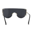 thumbnail image 2 of Minimalist Rimless Flat Top Mono Block Lens Premium Optical Quality Sunglasses Gold Black, 2 of 4