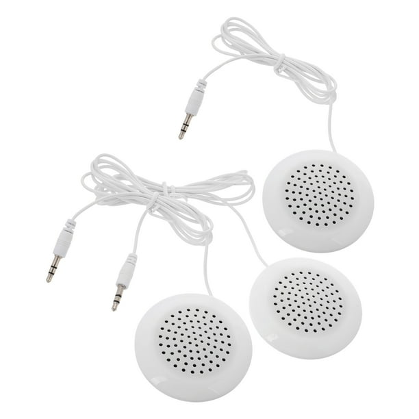 3 altavoces de almohada: Minialtavoz estéreo para MP3, teléfono, CD portátil, hogar, oficina, viajes, color blanco.