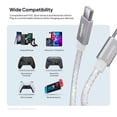thumbnail image 6 of Powertek USB-C to USB-C Cable, Fast Charging Type-C Charger Cord, Durable Tangle-Resistant Sync Cable, White Glitter, 6FT, 6 of 7