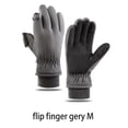 thumbnail image 2 of Autumn Winter Man Ski Gloves Velvet Thermal Thickened Touch Scree Outdoor Sports Warm Riding Biking Camping Hiking Mittens Gray M, 2 of 10
