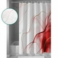 thumbnail image 3 of 72x78 Inch Shower Curtain Marble Red Bathroom Decor Waterproof Fabric Bathtub Bath Curtains Decorative Gold White Modern Gradient Ocean Wavy Ripple Extra Long Shower Curtain Set with Hooks, 3 of 6