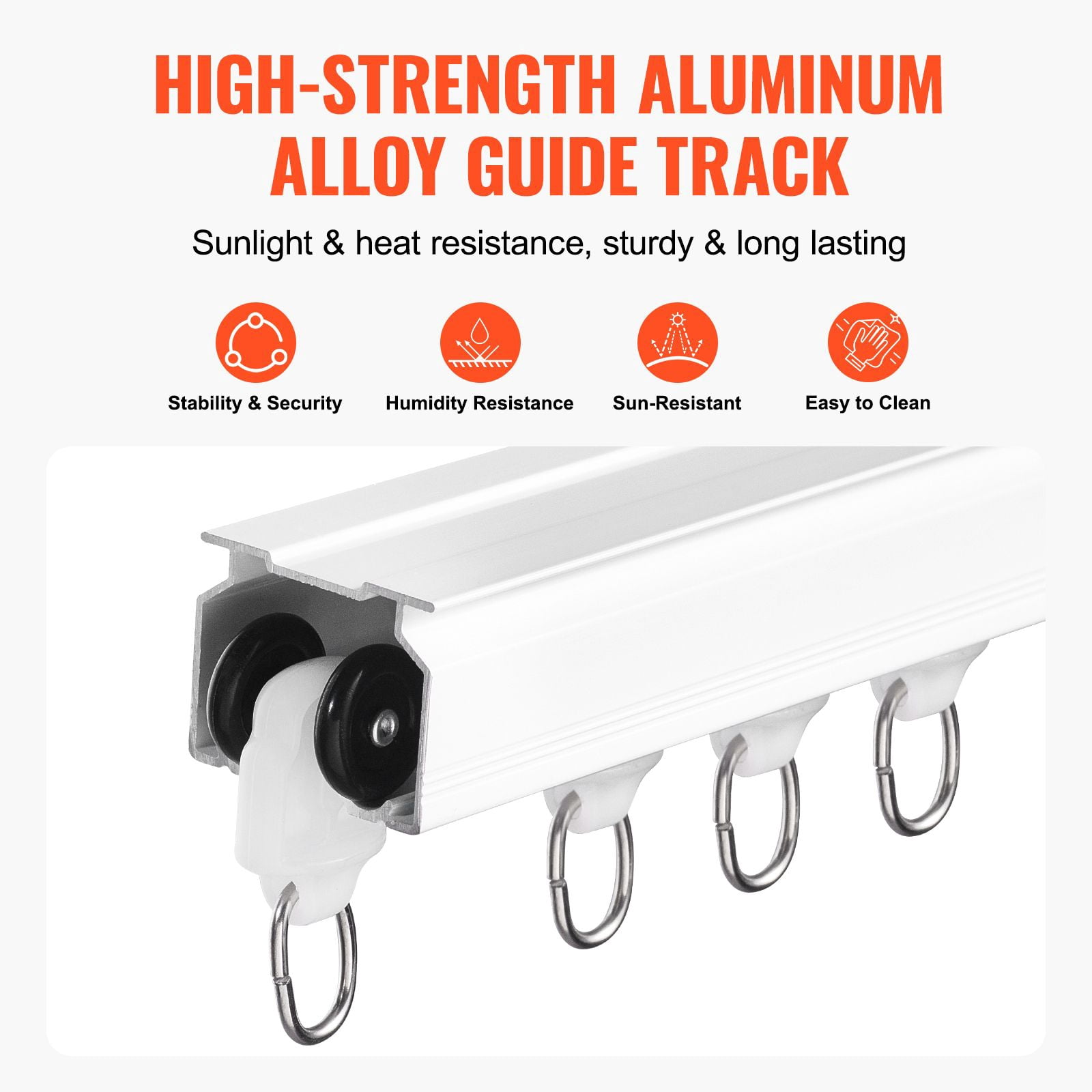 Ceiling Curtain Track Set 4-Pack 35 Inch Tracks Aluminum Alloy Smooth Sliding Ceiling or Wall Mount for Various Curtain Types