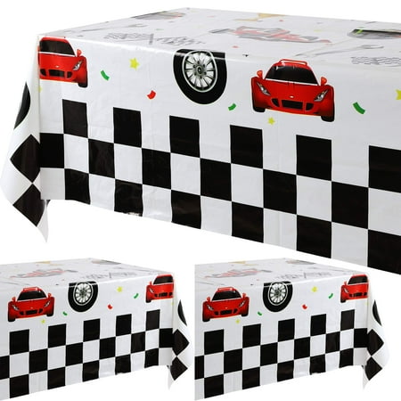 

3 Pcs Racing Car Theme Party Plastic Table Cover Boys Birthday Party Decor Supplies