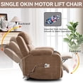 thumbnail image 6 of Leumius Power Lift Recliner Chair for Elderly,Heavy Duty Infinite Position Recliners Chair with 8-Point Vibration Massage and Lumbar Heating,Cup Holders,Brown, 6 of 9