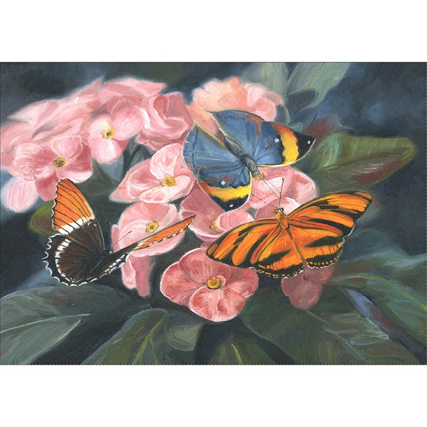 Pintura de diamante (DE5149) Flor de mariposa 5D DIY Rhinestone Imagen de casa redonda completa 20X30cm Hugtrwg Para estrenar