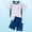 White 2, variant on Boys 2 Piece Swimsuits Rash Guard Short Sleeve Round Neck Printed Sport Sets with Swim Trunk UPF 50 Sun Protection Bathing Suits