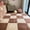 Khaki+coffee, variant on Fluffy Plush Foam Mat,12 Pcs  Soft Interlocking Square Tiles with Anti-Slip Border for Playroom and Bedroom Floor Protection
