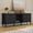 Black, variant on HLR 67" Vintage TV Stand for 75 Inch TVs, Entertainment Center with Storage, Carved Doors, Adjustable Shelves, Blue