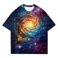 thumbnail image 4 of Wang6 Womens Short Sleeve Graphic Tshirts Shirts Trendy Plus Size Tie Dye Printed Long Tops Causal Crew Neck Loose Fit Tees Purple3 M, 4 of 4