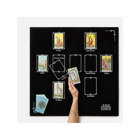 

Lwory Tarot Divination Table Cloth for Reading and Altar Cloth Moon Alter Cloth Witchy Embroidery Velvet Silk Touch Celtic Cross 27 * 27