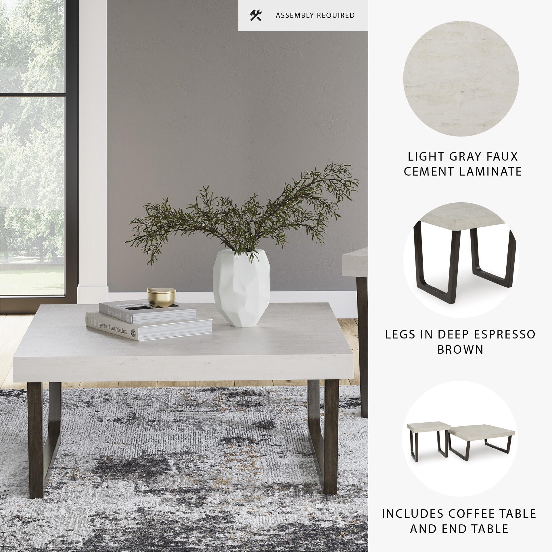 Signature Design by Ashley Westenfort 2-Piece Occasional Table Set in Espresso Brown/Gray