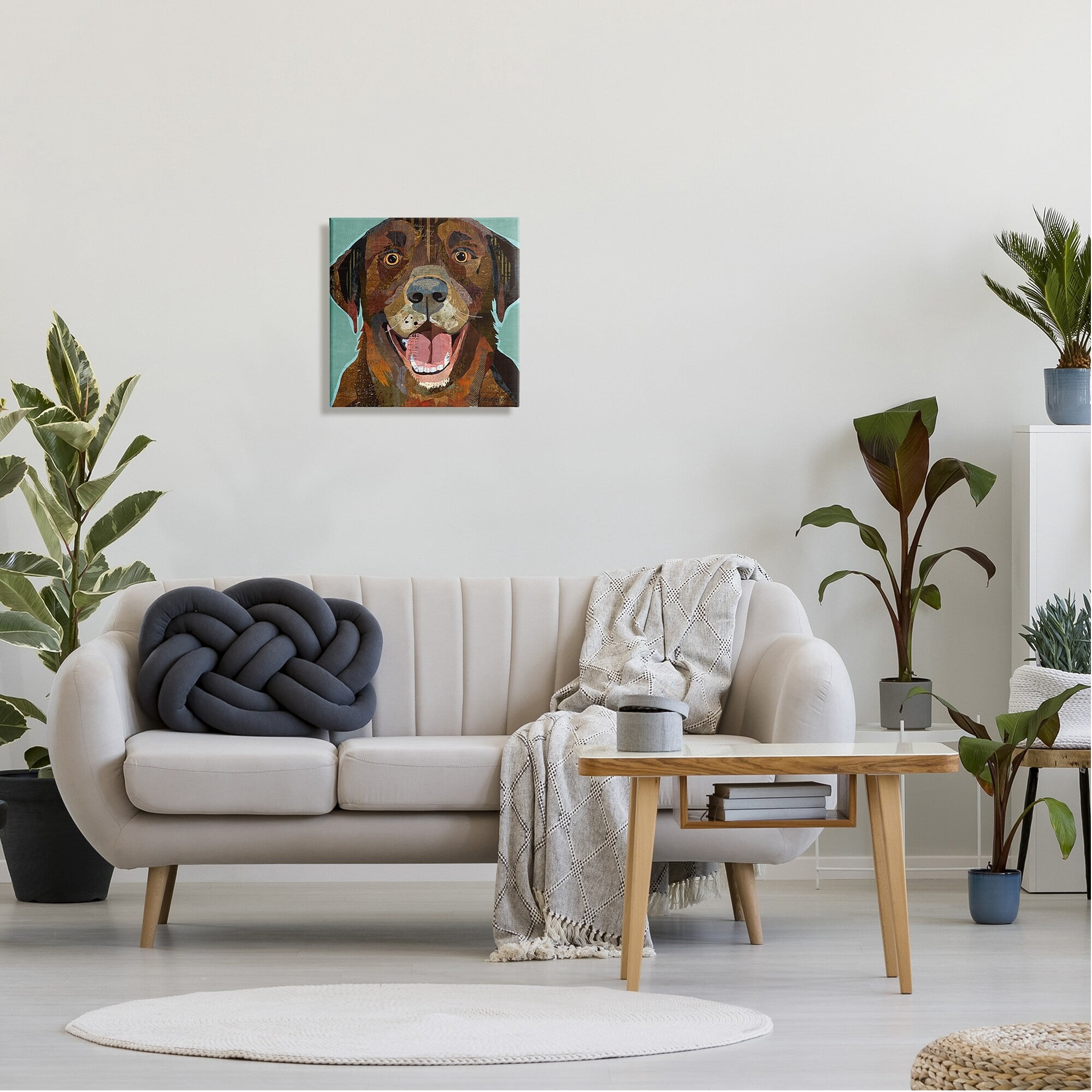 Stupell Industries Collaged Ephemera Dog Portrait Painting Brown Labrador Graphic Art Gallery Wrapped Canvas Print Wall Art, Design by Traci Anderson