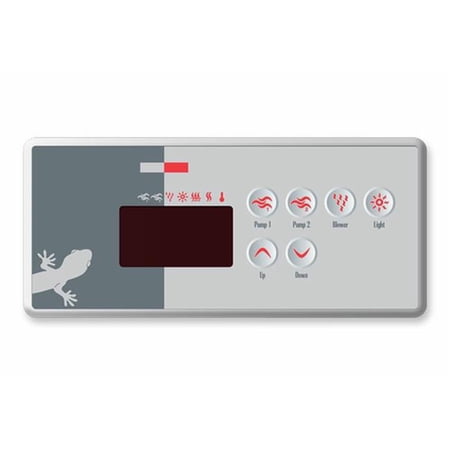 Gecko  10 ft. Cable 6-Button Spaside Control Panel with TSC-35-GE1 LED Pump 1 & 2 Lower-Light-Up-Down for 8 Pin JST Plug