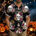 thumbnail image 2 of WOLIAUO Halloween Shirts Halloween Costumes Vintage Horror Shirt for Men Skeleton Graphic Tees for Adult 2026 Holiday Fall Spooky Season S Dark Gray, 2 of 8