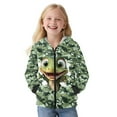 thumbnail image 3 of Xixirimido Cartoon Crocodile Green Camo Printed Kids Zip Up Hoodies for Boys 3D Graphic Hooded Sweatshirt Zipper Long Sleeve Pullover Top with Pockets Velvet Lining, 12-14 Years, 3 of 8