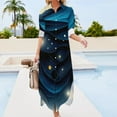 thumbnail image 3 of 2024 The Starry Night Casual Dress Modern Art Street Style Dresses Long Sleeve Elegant Women V Neck Design Big Size Chiffon Dress, 3 of 7