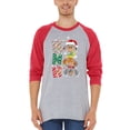 thumbnail image 2 of Shop4Ever Men's Ho Ho Ho Christmas Daschund Weiner Dogs Raglan Baseball Shirt X-Large Black/White, 2 of 4