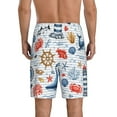 thumbnail image 3 of Bixox Men's Watercolor Nautical printed lightweight casual shorts, soft sleep shorts with pockets., 3 of 7