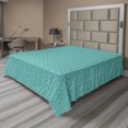 thumbnail image 1 of Abstract Flat Sheet, Camouflage Wavy Monochrome Contemporary Flair Minimalistic Print, Soft Comfortable Top Sheet Decorative Bedding 1 Piece, 6 Sizes, Dark Seafoam Turquoise, by Ambesonne, 1 of 1