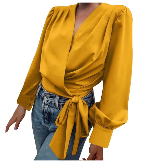 Birdeem Mode Femmes Cardigan Décontracté Uni Col en V Manches Longues T-Shirt Ample Blouse d'Automne